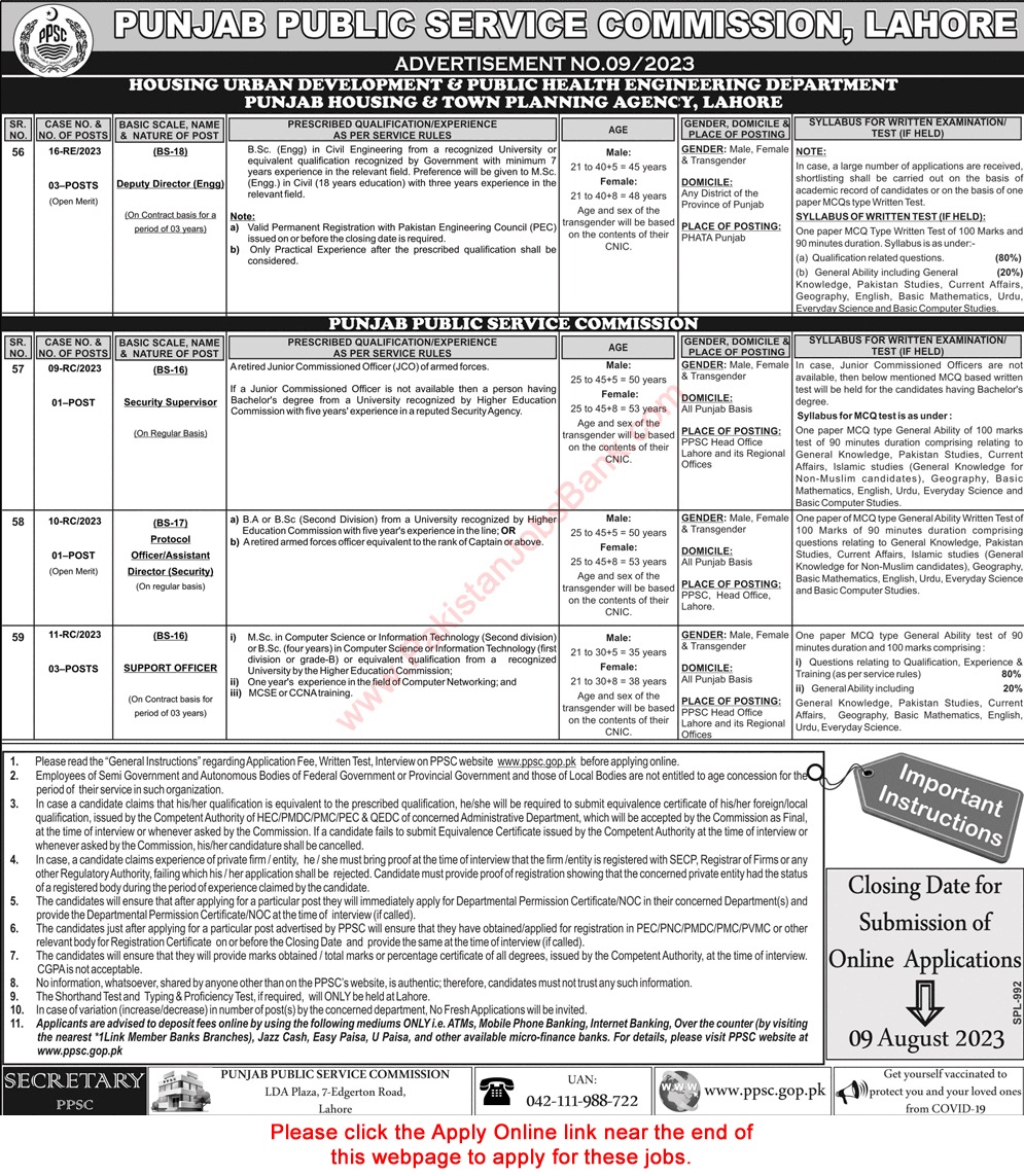 Latest PPSC Jobs